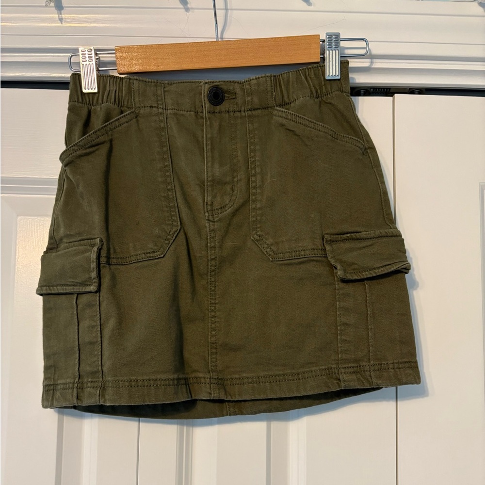 Olive Green Cargo Skirt